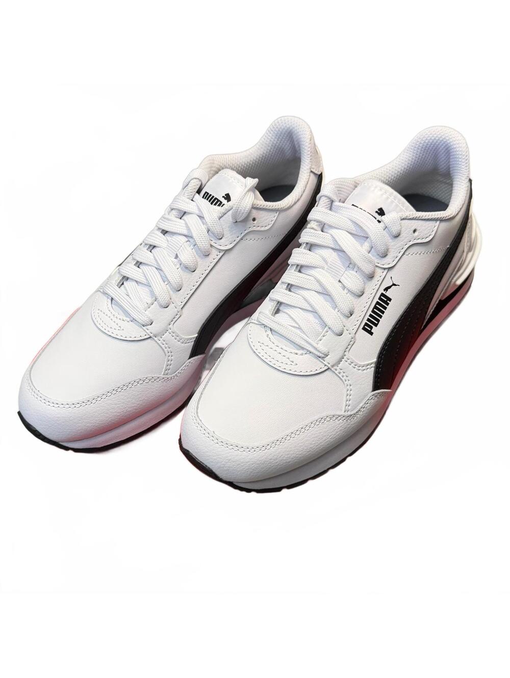 Puma ST Runner v4 L Jr White and Black Sneakers Size US 4 Youth